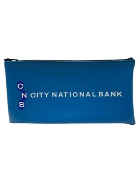 Vintage City National Bank CNB Miami Florida Blue Bank Deposit Bag Zip Close